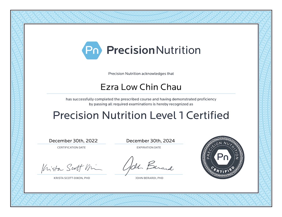 Precision Nutrition Level 1 Certified Nutrition Coach